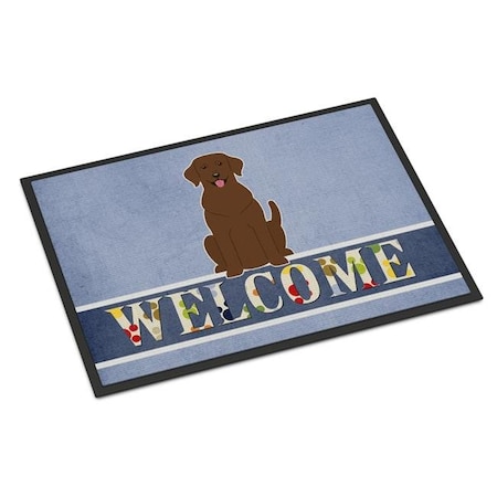 Carolines Treasures Carolines Treasures BB5637MAT 18 x 27 in. Chocolate Labrador Welcome Indoor or Outdoor Mat BB5637MAT